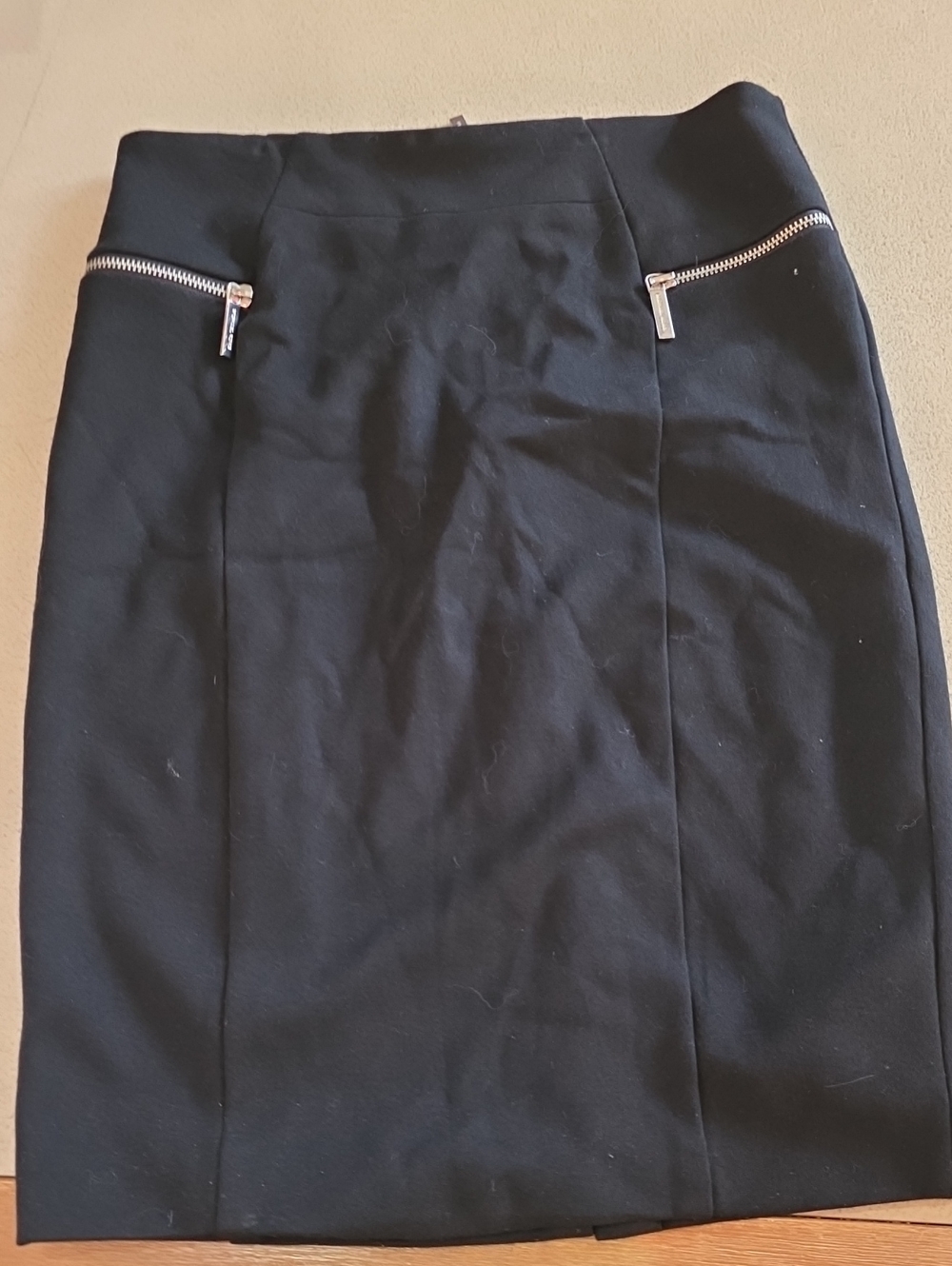 Michael Kors Black Pencil Skirt with Silver Zippers